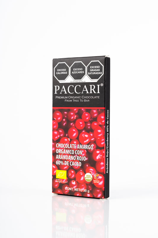 Chocolate Organico Arandano Rojo 60% Cacao